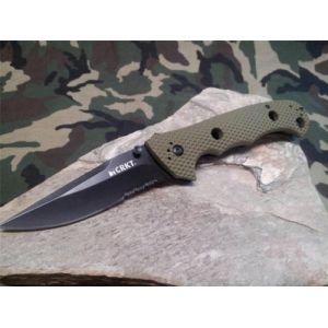 Columbia River Knife & Tool Hammond Cruiser Folding Knife with Black Partially Serrated Blade and OD Green Zytel Handles